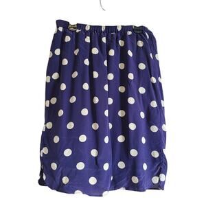 Madewell Broadway & Broome Women Skirt M Silk Polka Dot Pull On Pleated Nautical
